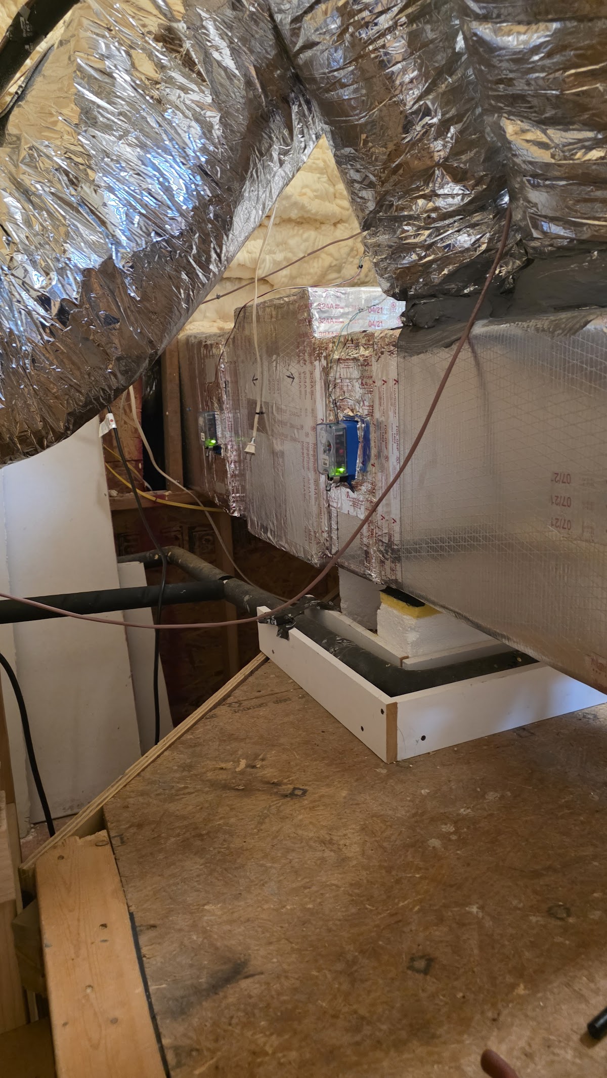 Attic air handler and ductwork